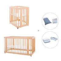 Berceau, lit bébé et lit d'enfant (4in1) en bois · Crea Tre Nomad C301-M5000