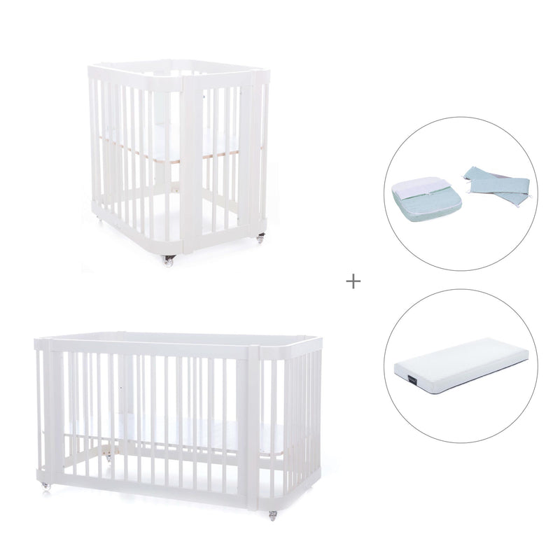 Berceau, lit bébé et lit d'enfant (4in1) en blanc · Crea Tre Bianco C301-M1100