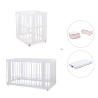 Berceau, lit bébé et lit d'enfant (4in1) en blanc · Crea Tre Bianco C301-M1100