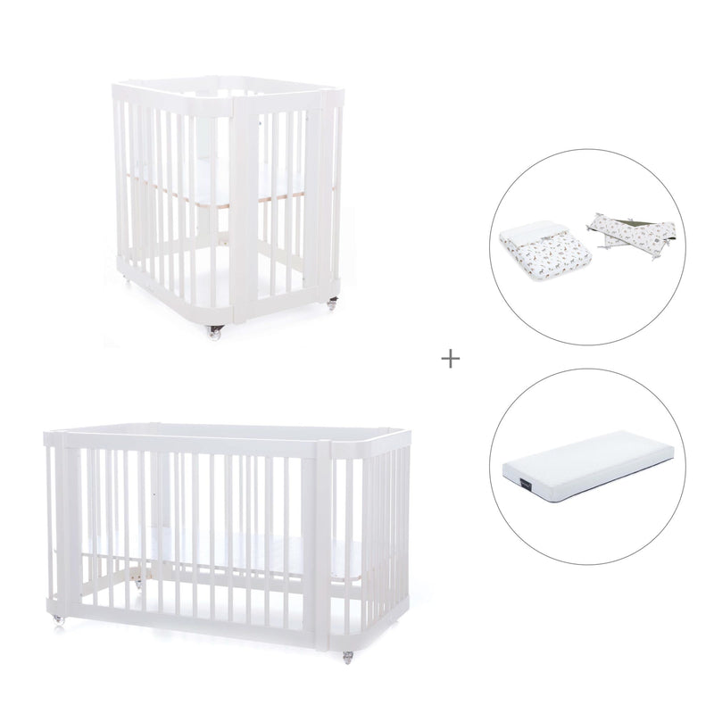 Berceau, lit bébé et lit d'enfant (4in1) en blanc · Crea Tre Bianco C301-M1100