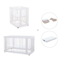 White crib, cot and bed all-in-one (4in1) · Crea Tre Bianco C301-M1100