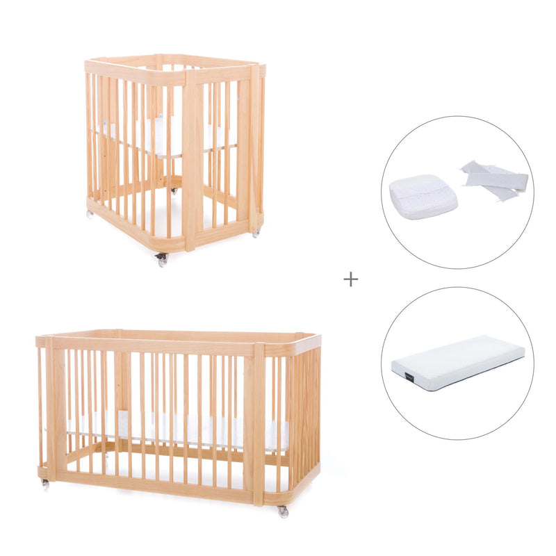 Wooden crib, cot and bed all-in-one (4in1) · Crea Tre Nomad C301-M5000