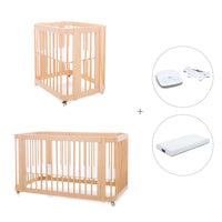 Wooden crib, cot and bed all-in-one (4in1) · Crea Tre Nomad C301-M5000