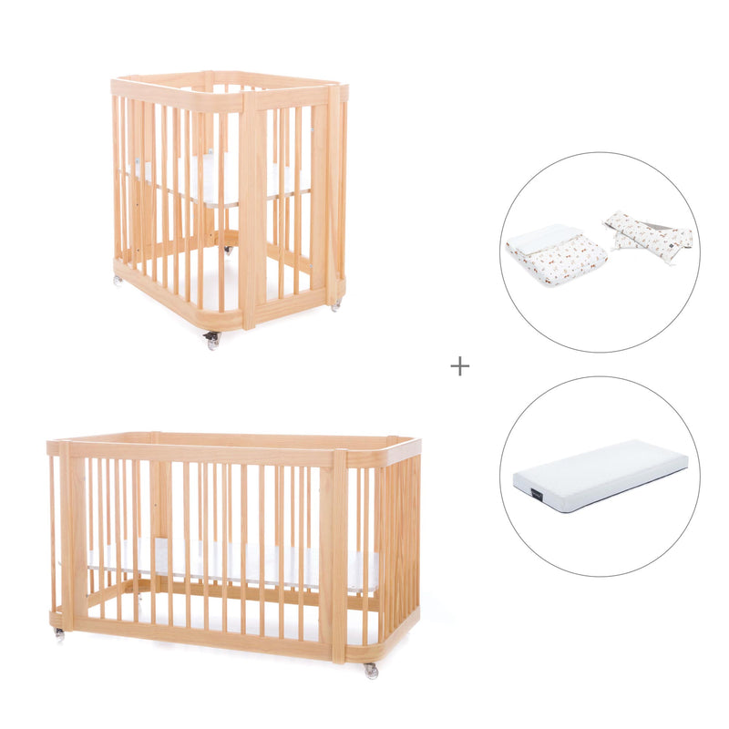 Wooden crib, cot and bed all-in-one (4in1) · Crea Tre Nomad C301-M5000