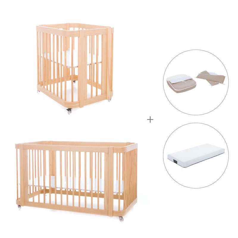 Berceau, lit bébé et lit d'enfant (4in1) en bois · Crea Tre Nomad C301-M5000