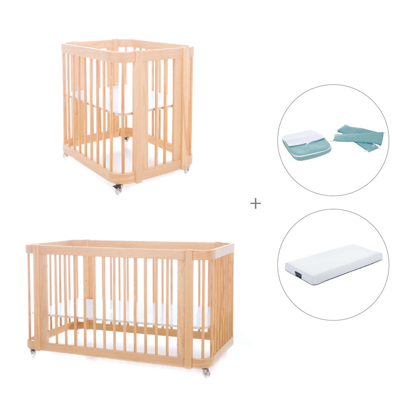 Wooden crib, cot and bed all-in-one (4in1) · Crea Tre Nomad C301-M5000