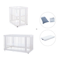 White crib, cot and bed all-in-one (4in1) · Crea Tre Bianco C301-M1100