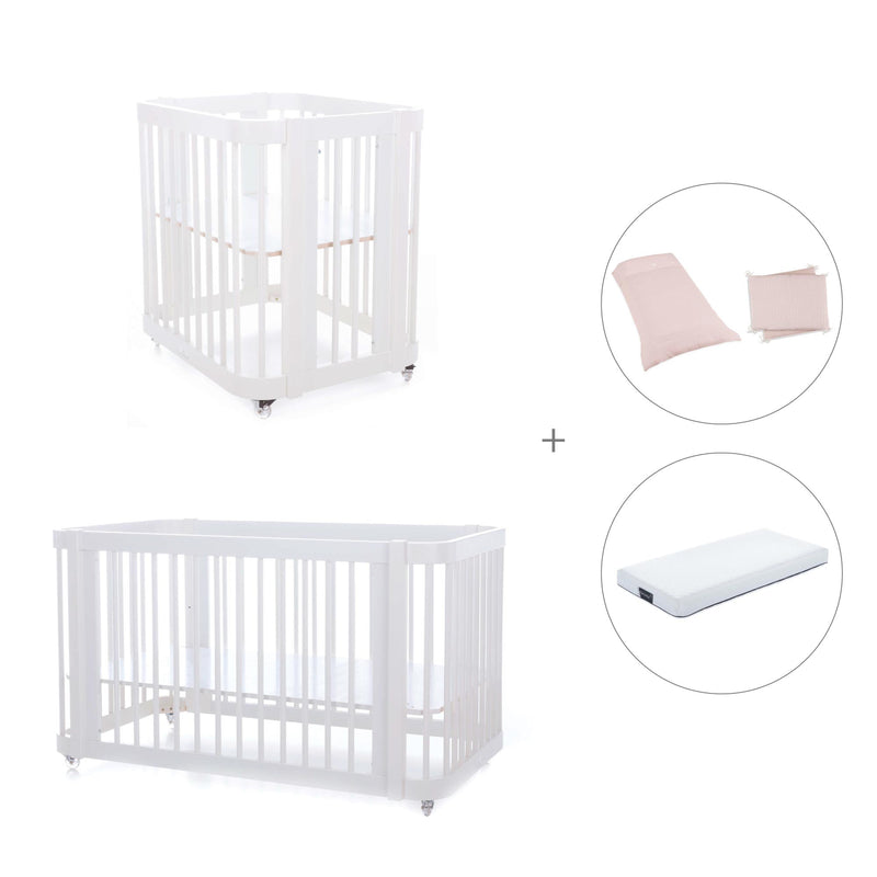 Berceau, lit bébé et lit d'enfant (4in1) en blanc · Crea Tre Bianco C301-M1100