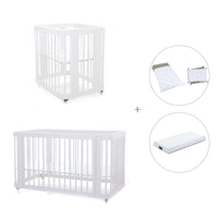 White crib, cot and bed all-in-one (4in1) · Crea Tre Bianco C301-M1100