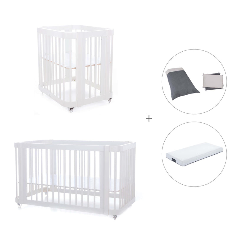 Mini berço, berço e cama tudo em um (4in1) branco · Crea Tre Bianco C301-M1100