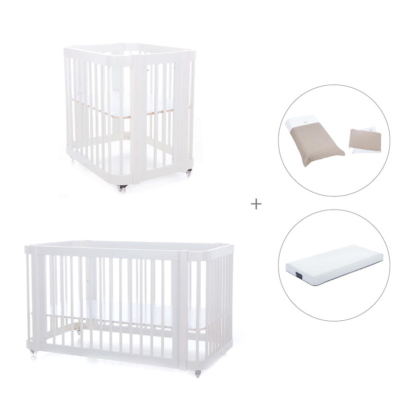 Mini berço, berço e cama tudo em um (4in1) branco · Crea Tre Bianco C301-M1100