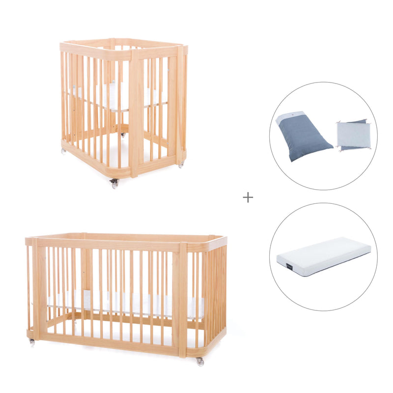 Berceau, lit bébé et lit d'enfant (4in1) en bois · Crea Tre Nomad C301-M5000