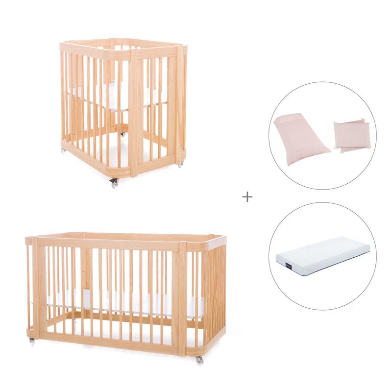 Berceau, lit bébé et lit d'enfant (4in1) en bois · Crea Tre Nomad C301-M5000