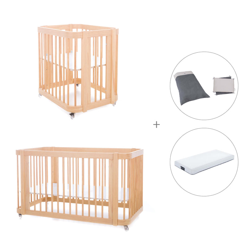 Wooden crib, cot and bed all-in-one (4in1) · Crea Tre Nomad C301-M5000