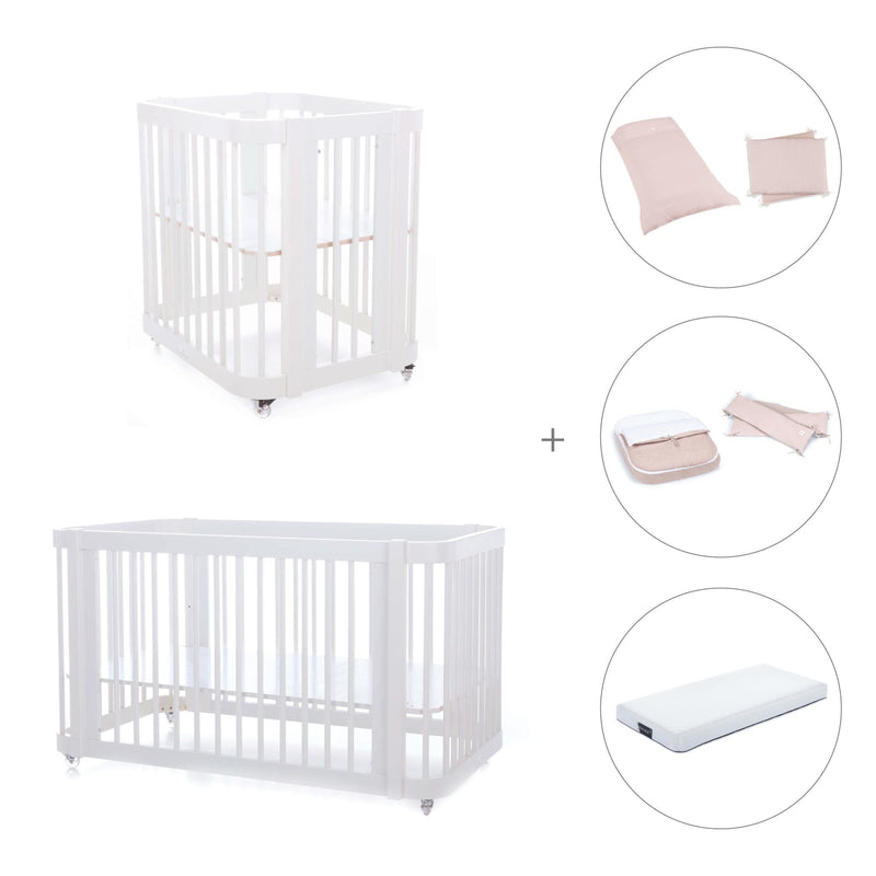 Mini berço, berço e cama tudo em um (4in1) branco · Crea Tre Bianco C301-M1100