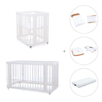 Berceau, lit bébé et lit d'enfant (4in1) en blanc · Crea Tre Bianco C301-M1100