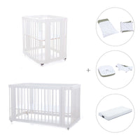 Berceau, lit bébé et lit d'enfant (4in1) en blanc · Crea Tre Bianco C301-M1100