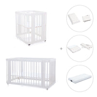 White crib, cot and bed all-in-one (4in1) · Crea Tre Bianco C301-M1100