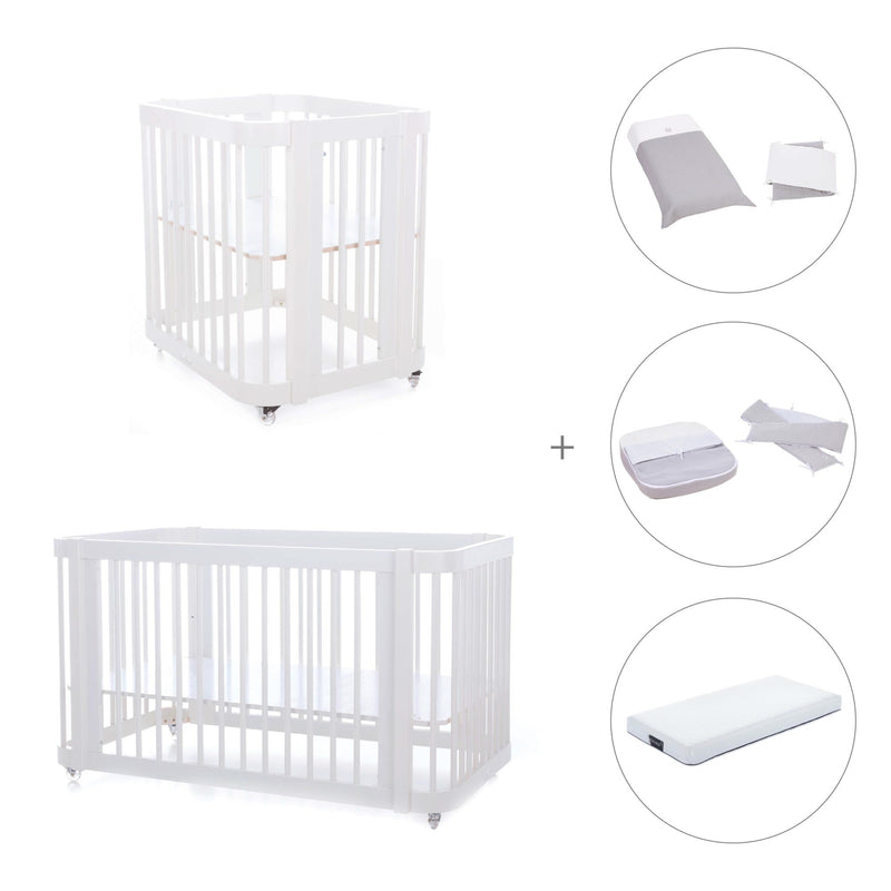 Berceau, lit bébé et lit d'enfant (4in1) en blanc · Crea Tre Bianco C301-M1100