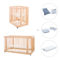 Berceau, lit bébé et lit d'enfant (4in1) en bois · Crea Tre Nomad C301-M5000