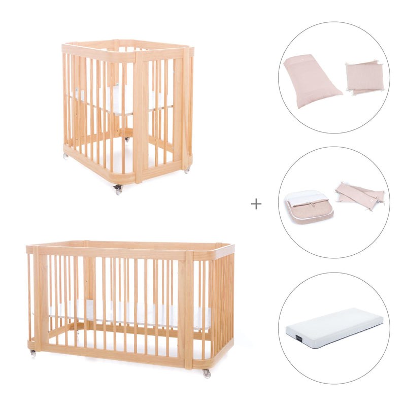 Wooden crib, cot and bed all-in-one (4in1) · Crea Tre Nomad C301-M5000