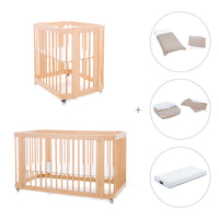 Berceau, lit bébé et lit d'enfant (4in1) en bois · Crea Tre Nomad C301-M5000