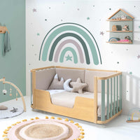 Berceau, lit bébé et lit d'enfant (4in1) bois/vert · Crea Plus Tre C351-M5057