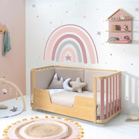 Berceau, lit bébé et lit d'enfant (4in1) bois/rose · Crea Plus Tre C351-M5059