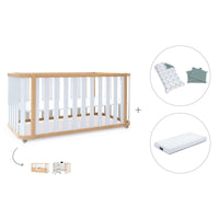 Babybett-Bett 70x140 cm (3in1) Holz/weiss · Crea Plus Due C350-M5011