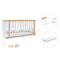Babybett-Bett 70x140 cm (3in1) Holz/weiss · Crea Plus Due C350-M5011