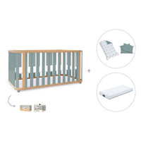 Lit bébé-Lit d'enfant 70x140 cm (3in1) bois/vert · Crea Plus Due C350-M5057
