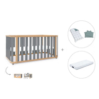 Lit bébé-Lit d'enfant 70x140 cm (3in1) bois/gris · Crea Plus Due C350-M5058