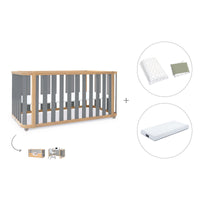 Lit bébé-Lit d'enfant 70x140 cm (3in1) bois/gris · Crea Plus Due C350-M5058