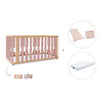 Lit bébé-Lit d'enfant 70x140 cm (3in1) bois/rose · Crea Plus Due C350-M5059