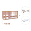 Lit bébé-Lit d'enfant 70x140 cm (3in1) bois/rose · Crea Plus Due C350-M5059