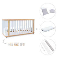 Babybett-Bett 70x140 cm (3in1) Holz/weiss · Crea Plus Due C350-M5011
