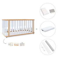 Babybett-Bett 70x140 cm (3in1) Holz/weiss · Crea Plus Due C350-M5011