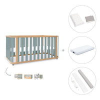 Lit bébé-Lit d'enfant 70x140 cm (3in1) bois/vert · Crea Plus Due C350-M5057