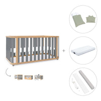 Lit bébé-Lit d'enfant 70x140 cm (3in1) bois/gris · Crea Plus Due C350-M5058