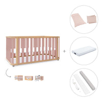Lit bébé-Lit d'enfant 70x140 cm (3in1) bois/rose · Crea Plus Due C350-M5059