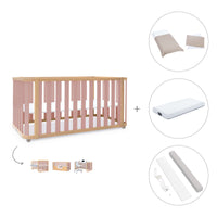 Lit bébé-Lit d'enfant 70x140 cm (3in1) bois/rose · Crea Plus Due C350-M5059