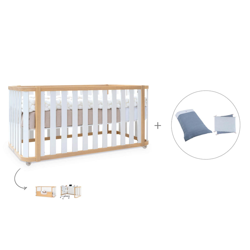 Cot-bed 70x140 cm (3in1) wooden/white · Crea Plus Due C350-M5011