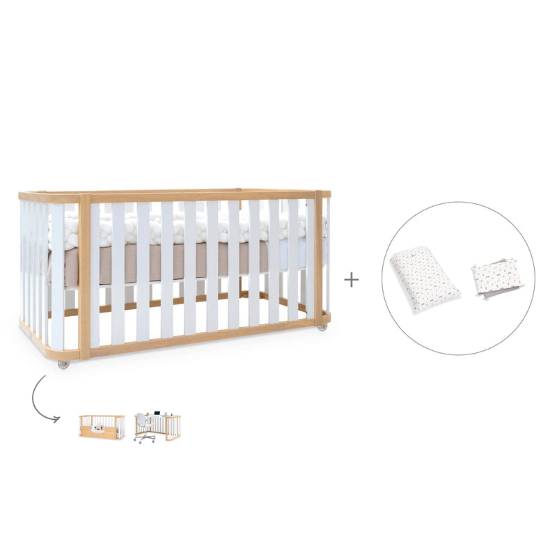 Lit bébé-Lit d'enfant 70x140 cm (3in1) bois/blanc · Crea Plus Due C350-M5011