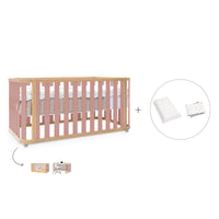 Cot-bed 70x140 cm (3in1) wooden/rose · Crea Plus Due C350-M5059