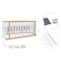 Cot-bed 70x140 cm (3in1) wooden/white · Crea Plus Due C350-M5011