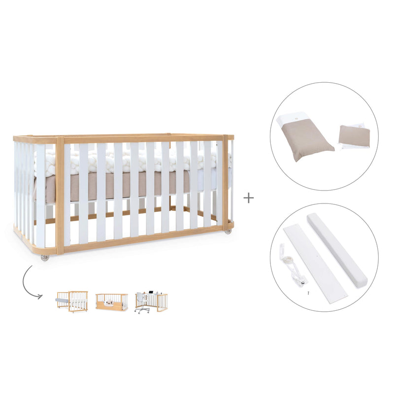 Lit bébé-Lit d'enfant 70x140 cm (3in1) bois/blanc · Crea Plus Due C350-M5011