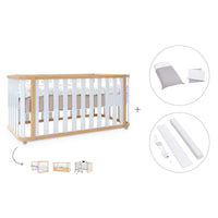 Lit bébé-Lit d'enfant 70x140 cm (3in1) bois/blanc · Crea Plus Due C350-M5011