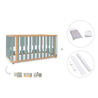 Cot-bed 70x140 cm (3in1) wooden/green · Crea Plus Due C350-M5057