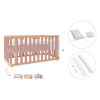 Cot-bed 70x140 cm (3in1) wooden/rose · Crea Plus Due C350-M5059