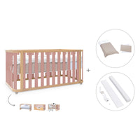 Babybett-Bett 70x140 cm (3in1) Holz/rosa · Crea Plus Due C350-M5059